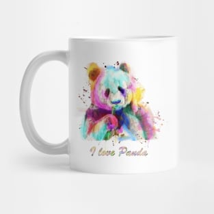 panda Watercolor rainbow portrait Mug